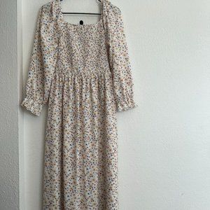 Flower pattern long dress